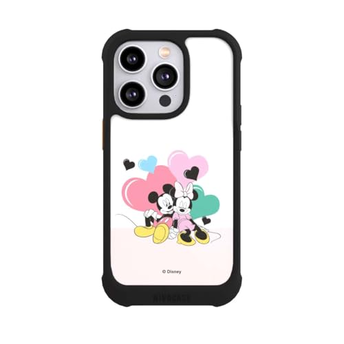 Coque iPhone 14 Pro compatible MagSafe antichoc noire design Disney Couple NIVOmax