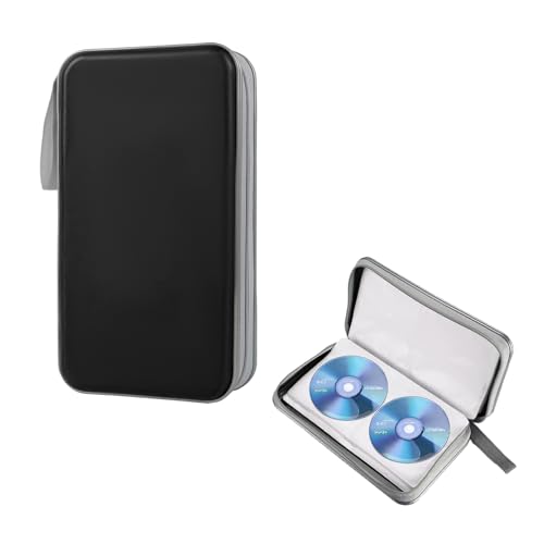 ZNDAW Estojo de DVD para carro, organizador de CD com capacidade para 96 unidades, suporte de armazenamento de DVD de plástico rígido, organizador de carteira de armazenamento de disco de CD para