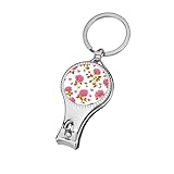 Cortaúñas de hojas amarillas con rosas y flores rosas, cortaúñas profesional para mujeres y hombres