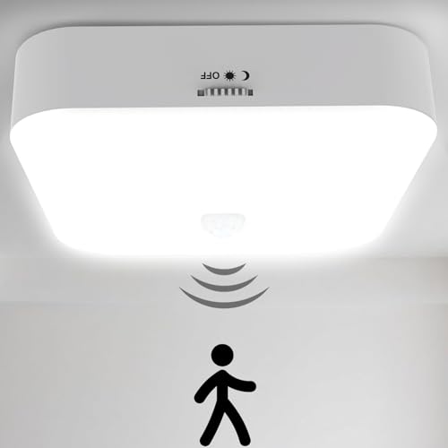 Toowell 10000mAh Akku Lampe mit Bewegungsmelder Innen LED Deckenleuchte USB Aufladbar Deckenlampe mit Bewegungsmelder Batteriebetriebene Lampen Deckenleuchte für Treppenbeleuchtung Badzimmer Garage