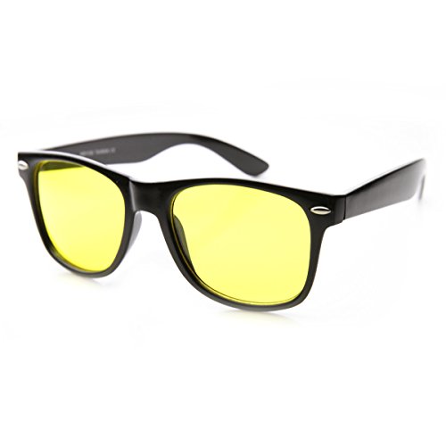 zeroUV Night-Driving Glare Reducing Yellow Tinted Lens Basic Horned Rim Glasses2