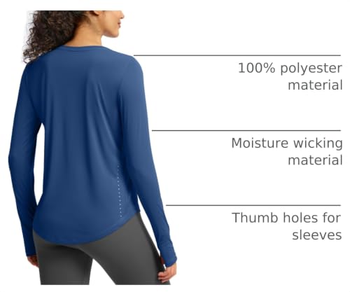 Image of Soothfeel Lightweight Long Sleeve Workout Tops for Women Gym Running Shirts