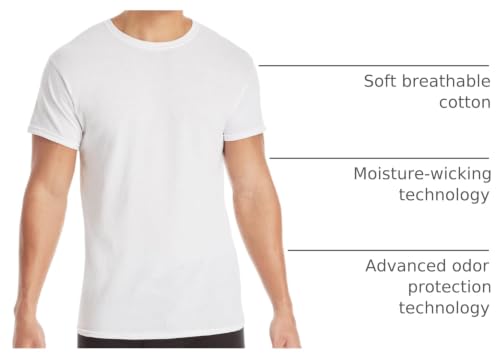 Image of Hanes Men's Undershirt Packs, Stay-Tucked Soft Cotton Undershirts, Best Undershirts for Men, White /Black /Asstd Multipacks