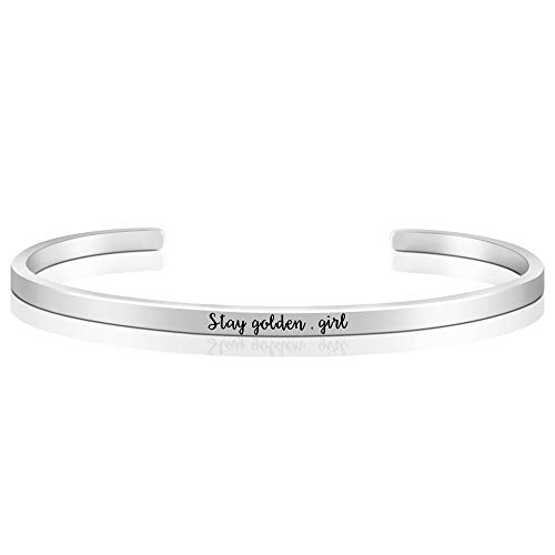 BTYSUN Skinny Bracelets for Women Funny Gifts for Her Inspirational Cuff Bracelets Bangle Mantra Quotes Engraved Jewelry