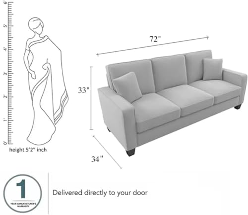 Image of Torque Moscow 3 Seater Fabric Sofa (Cream) 3 Person Sofa, Wooden Sofa Set,Couch for Living Room Furniture | 1 Years Warranty