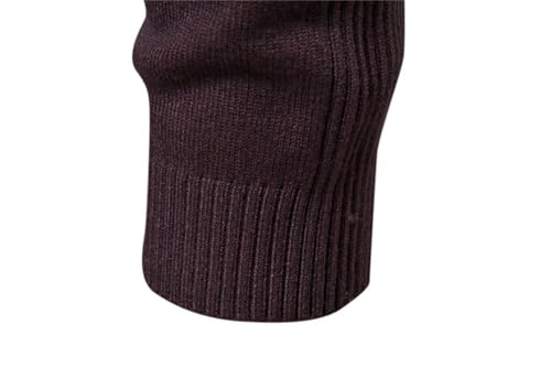 Men Crew Neck Pullover Sweaters Solid Color Long Sleeve Warm Slim Sweaters4