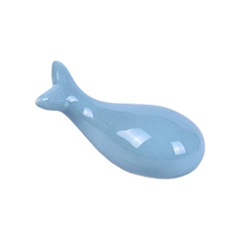 NIHAOYA 1 PC Ceramic Cute Whale Shaped Chopsticks Rest Holders Blue Whale Ceramic Chopstick Holder Creative Animal Chopstick Rest Spoon Fork Rack Table Decor Cover