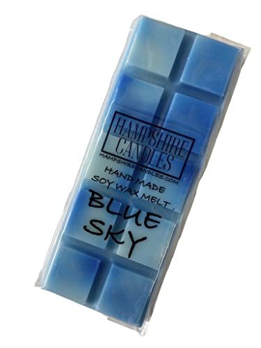 Comfy Blue Sky Scented Wax Melt Snap Bar | Clean Fresh Soy Wax Melts | Strong, Long Lasting Fragrance | Handmade, Vegan & Cruelty-Free Home Scent Bar