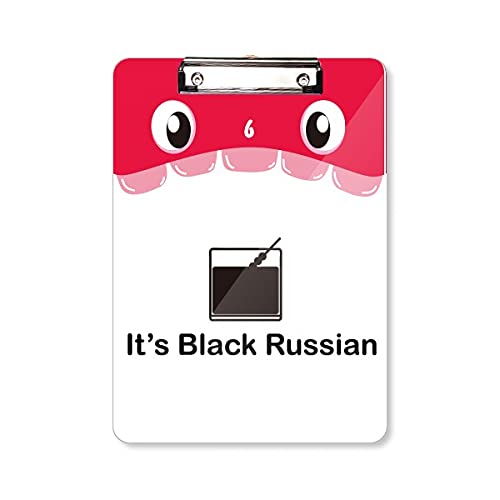 Bloc-notes d'apprentissage A4 rigide au design original Black Russian cocktail
