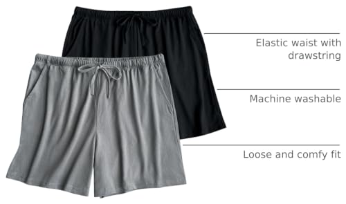 Image of ENJOYNIGHT Women Pajama Shorts Cotton Lounge Bottoms Sleep Shorts with Drawstring & Pockets