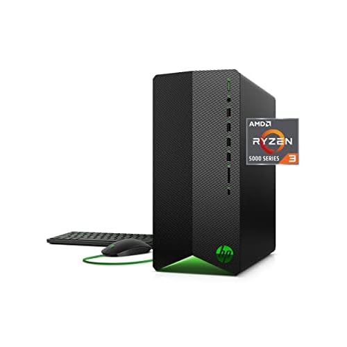 HP Pavilion Gaming Desktop, AMD Radeon RX 5500, AMD Ryzen 3 5300G Processor, 8 GB RAM, 512 GB SSD, Windows 11 Home, 9 USB Ports, Keyboard and Mouse Combo, Pre-Built PC Tower (TG01-2022, 2022)