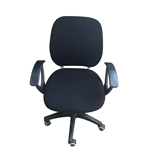 Luckystar4you Funda Cubierta de Silla de Oficina Elástica Extraíble - Funda de Adaptable de Licra para Silla de Escritorio giratoria Universal para Ordenador y Oficina, Negro Cover
