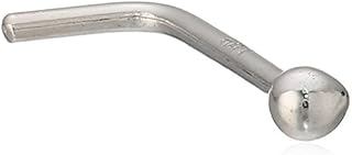 Body Candy Women's Solid 14k White Gold 1.5mm Ball L Shaped Nose Ring