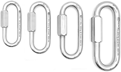 KONG Quick Link Large Opening Quick Steel Large Opening 12 mm Stainless Steel Carabiner, Adults Unisex, Multicoloured (Multicoloured), One Size