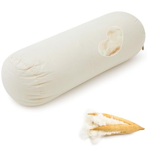 Leinuosen Organic Kapok Neck Roll Pillow 16"x6