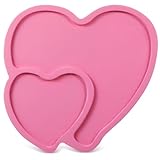 Rtteri Heart Shaped Plates Cheese Board Charcuterie Boards 9 inch Wood Serving Platters and Trays Salad Plate Dinner Plate Cake Plate Decorative Tray(Pink)