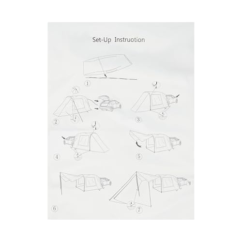 Carpa plegable para camping SUV con toldo, beige, 4-6 personas miniatura 7