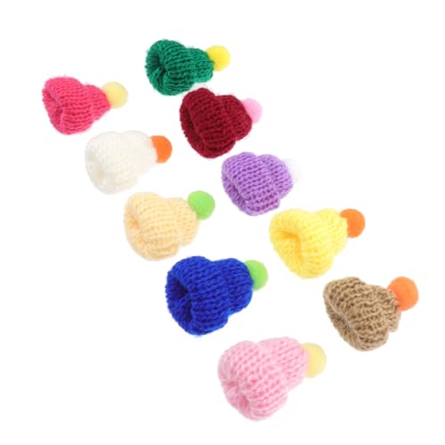 SOIMISS 10 St Mini Stickad Mössa Mini Docka Mössa Tillbehör Mössor Plysch Söt Docka Stickad Gör Det Själv Göra Pryl atyr a