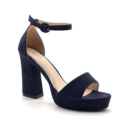 Angkorly - Zapatillas Moda Tacón escarpín Sandalias Tacones Altos Plataforma Abierto Mujer básica básica Tanga Tacón Ancho Alto 11 CM - Azul Marino 708-23 T 38