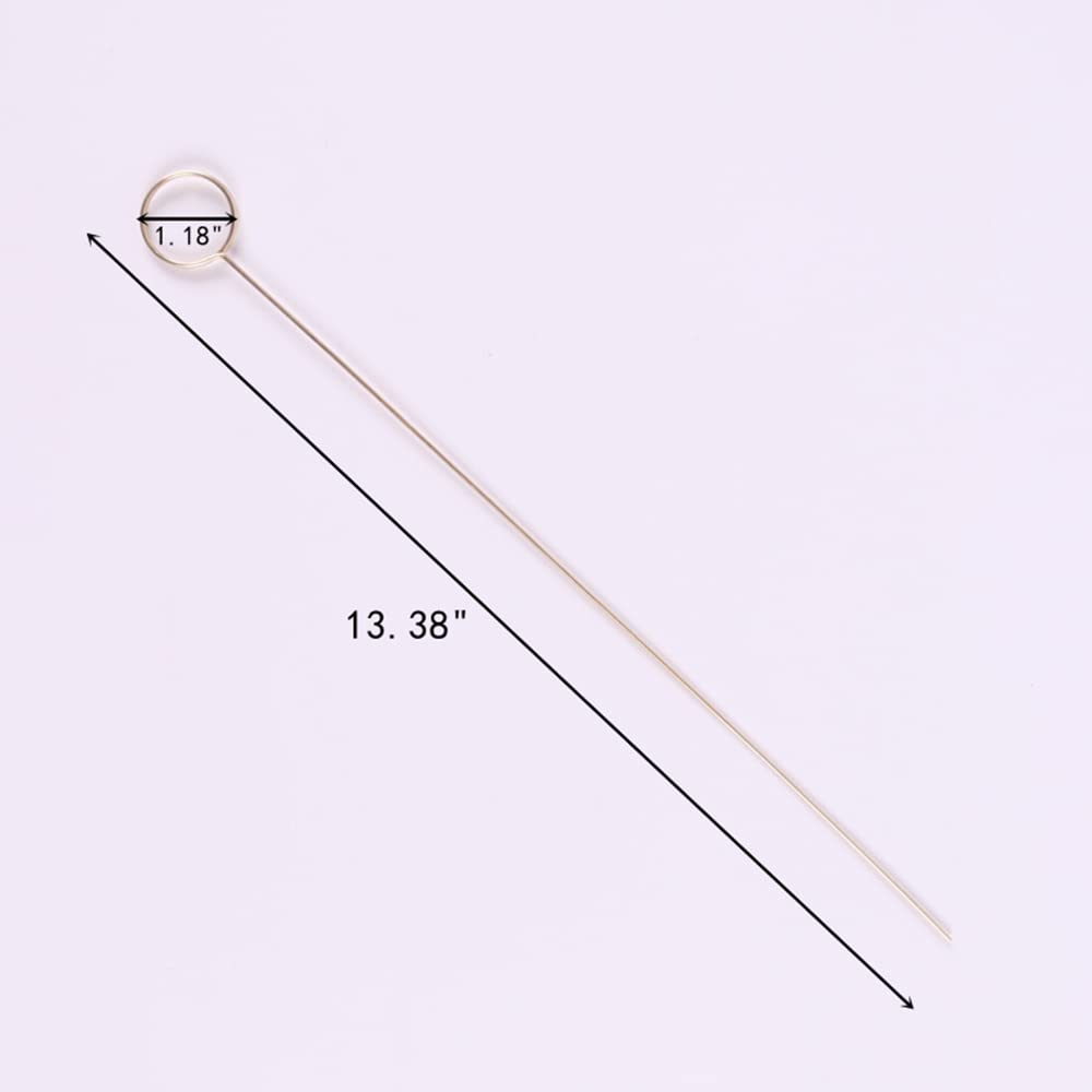 VCCGY 10 Pieces Metal Wire Floral Place Card Holder Round Photo Memo Holder Pick Gold Floral Card Holder Clip for Wedding Party Birthday Office Cake Topper Shower Party Flower Favor Card Holder, Gold