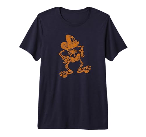 T-shirt Mickey Bones Disney Premium noir vêtement automne motif squelette mode originale