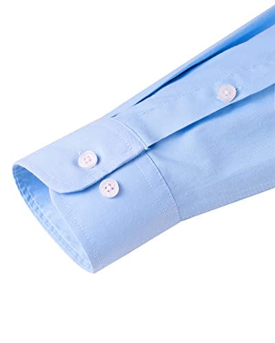 Image of Alimens & Gentle Mens Solid Oxford Shirt Long Sleeve Dress Shirt Work Casual Button Down Shirts with Pocket