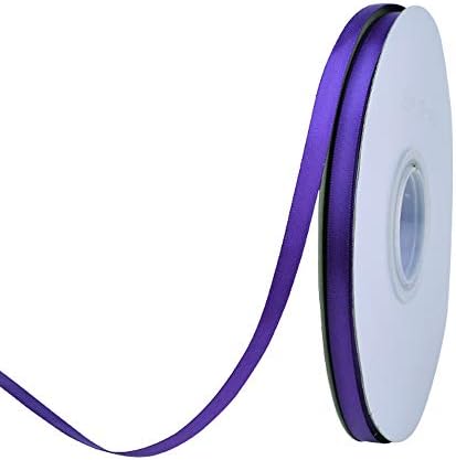 Ribest 1/4 inch Purple Double Face Satin Ribbon 50 Yards Per Roll for Flowers Bouquet Gift Wrapping Hair Accessories Wedding Birthday