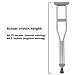 PCP Aluminum Crutches, Push Button Adjustable Height, Lightweight, 1 Pair, Junior Youth Size (4'6