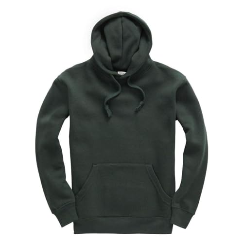 Mellor Design Unisex Pullover Hoodie – Classic Fit Hooded Sweatshirt for Men & Women – Casual Plain Hooded Top, Bottle Green, XL