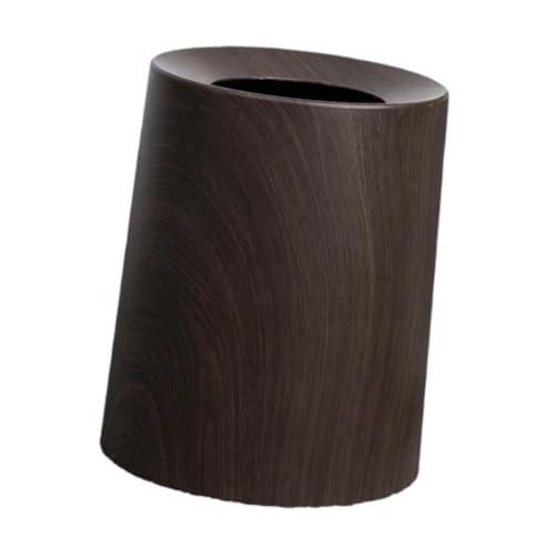 petsola 家庭やオフィスで使えるエレガントな木目ゴミ箱, L ウォールナット