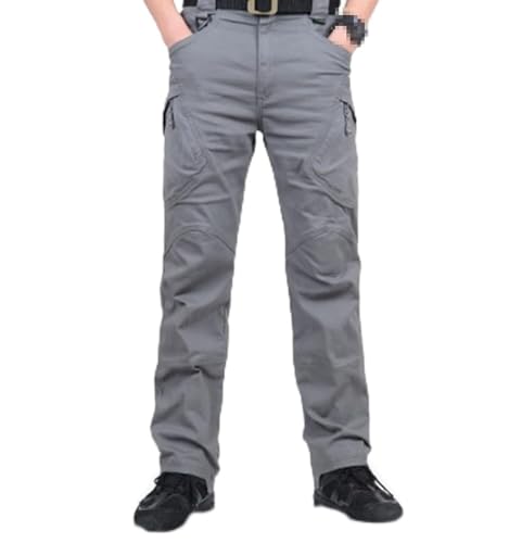 Pantalon cargo militaire gris en coton stretch XXL pour homme tactique et combat