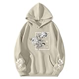 Sulayesh Rose Floral Graphic Hoodie for Men Aesthetic Japanese Cool Hoodies Oversized Trendy Streetwear Pullover Sweatshirt (Apricot,L)