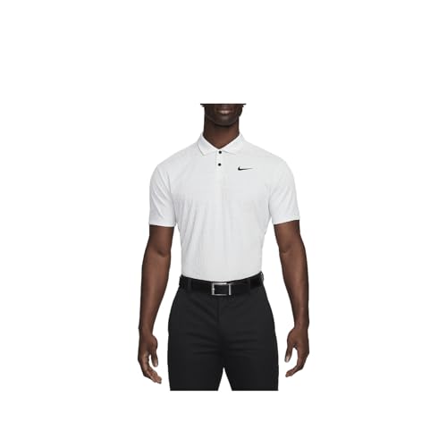 Nike Tour Men's Dri-FIT ADV Golf Polo (White/Pure Platinum/Black, FD5731-100), White/Pure Platinum/Black, Medium