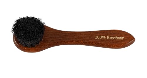 Langer & Messmer spazzola in crema in pregiato crine di cavallo per l'applicazione di lucido e cera per scarpe - La spazzola per la cura professionale delle scarpe - Singolarmente o set di 2 pezzi