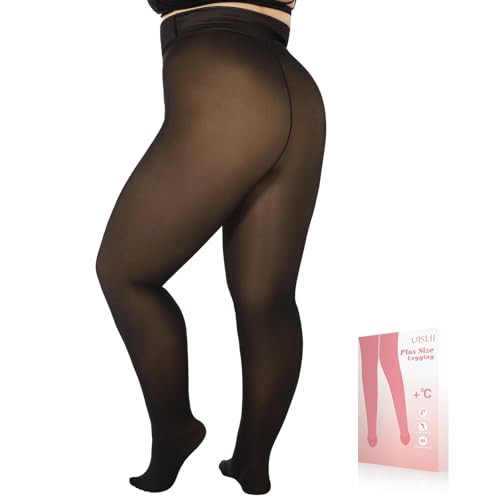 Image of UISLII Plus Size Fleece Lined Tights for Women(Caramel,X-Large-XX-Large Plus)