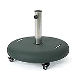 Christopher Knight Home 303987 Hayward Louise Outdoor Green Concrete Circular 80lb Base with Steel...
