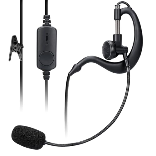 Auricular de 2 pines para walkie-talkie UV-5R BF-888S y K5 Plus con micrófono integrado