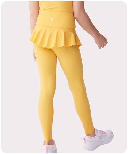 Girls High-Waist Skirted Leggings Cute Athletic Pants with Ruffle Pleated Dance Yoga Workout Activewear2
