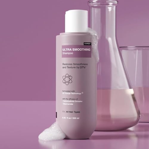 Image of Ultra Smoothing Shampoo for Dry and Frizzy Hair | Restores Smoothing & Texture by 37% | Powered By Carbohydrate Complex & Niacinamide | SLS & Paraben Free | Vegan | For Men & Women -250ml