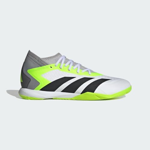 adidas Unisex Predator Accuracy.3 Indoor Soccer Shoe (White/Core Black/Lucid Lemon,13.0)
