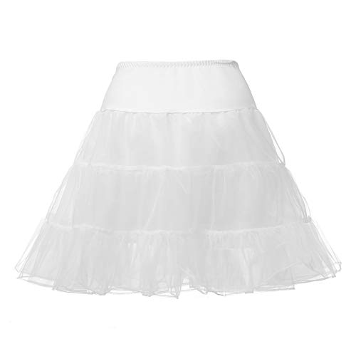 Abaowedding Flower Girls Hoopless Petticoat Crinoline Child's Tutu Underskirt Slips(Short-White,Large)