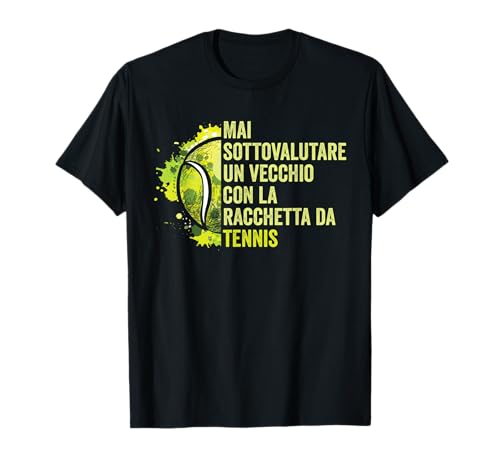 Giocatori Di Tennis Vecchio Con La Racchetta Da Tennis Maglietta