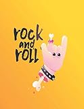  Rock and Roll: Large lined notebook with page number and date, ideal for organization, daily planner, journal, taking notes, diary / music, party, ... bones, black nails, rocker, studs, spikes