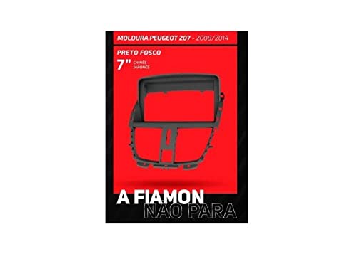Moldura 2 Din Peugeot 207-2008 a 2014 - P/ MP5 - Preto Fosco