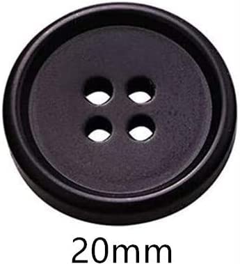 Image of Pack of 12 Buttons Diameter 25 mm,(1 inch) 4 Holed for Sewing and Art and Craft Round Buttons with 4 Holes| (Black Resin)