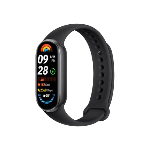 xiaomi smart band 9 global version 2024 16234 amoled display  233 mah battery  up to 21 days of battery life  over 150 workout modes  bt 54  50m water resistant - midnight black