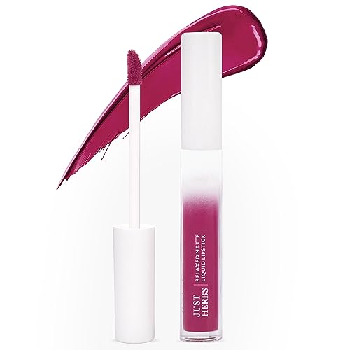 Image of Just Herbs Relaxed Matte Liquid Lipstick Lip colour for Women, Nourishing & Long Lasting Lipsticks 4 ml (Dark Orchid)
