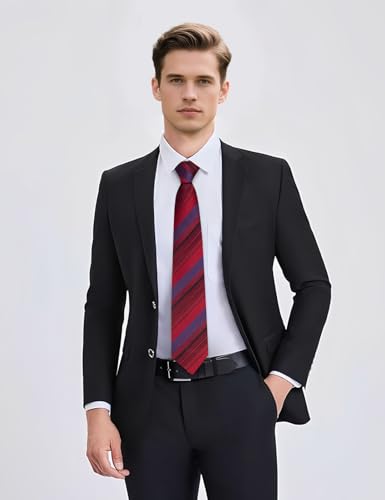 Image of YourTies Men's Neckties Striped Tie and Plaid Neckties for Men Woven Silk Tie Gold Tie Clip Set
