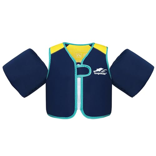 Gogokids Colete de natação infantil, boias infantis para meninas e meninos de 9 a 22 kg, jaqueta flutuante com asas de água para 2 a 6 anos, piscina/praia