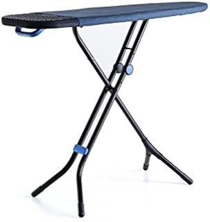 Joseph Joseph Glide Plus Ironing Board with Compact Adjustable Legs and Integrated Heat Resistant Steam Iron Rest Advance, 100% cotton cover, super absorbent, Black / Blue